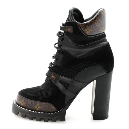 Louis Vuitton Suede Calfskin Monogram Star Trail Ankle Boots 39.5 Black 1 of 8