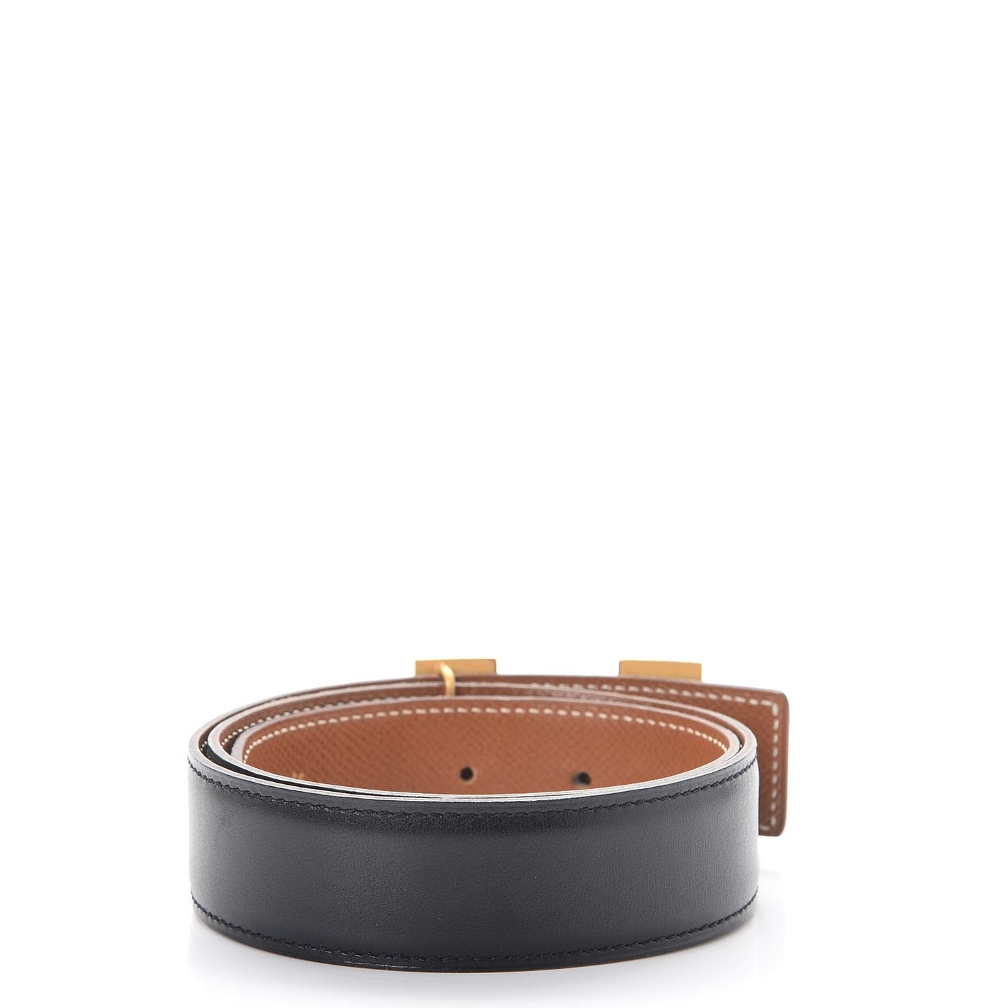 Box Courchevel 32mm H Belt 65 Black Gold