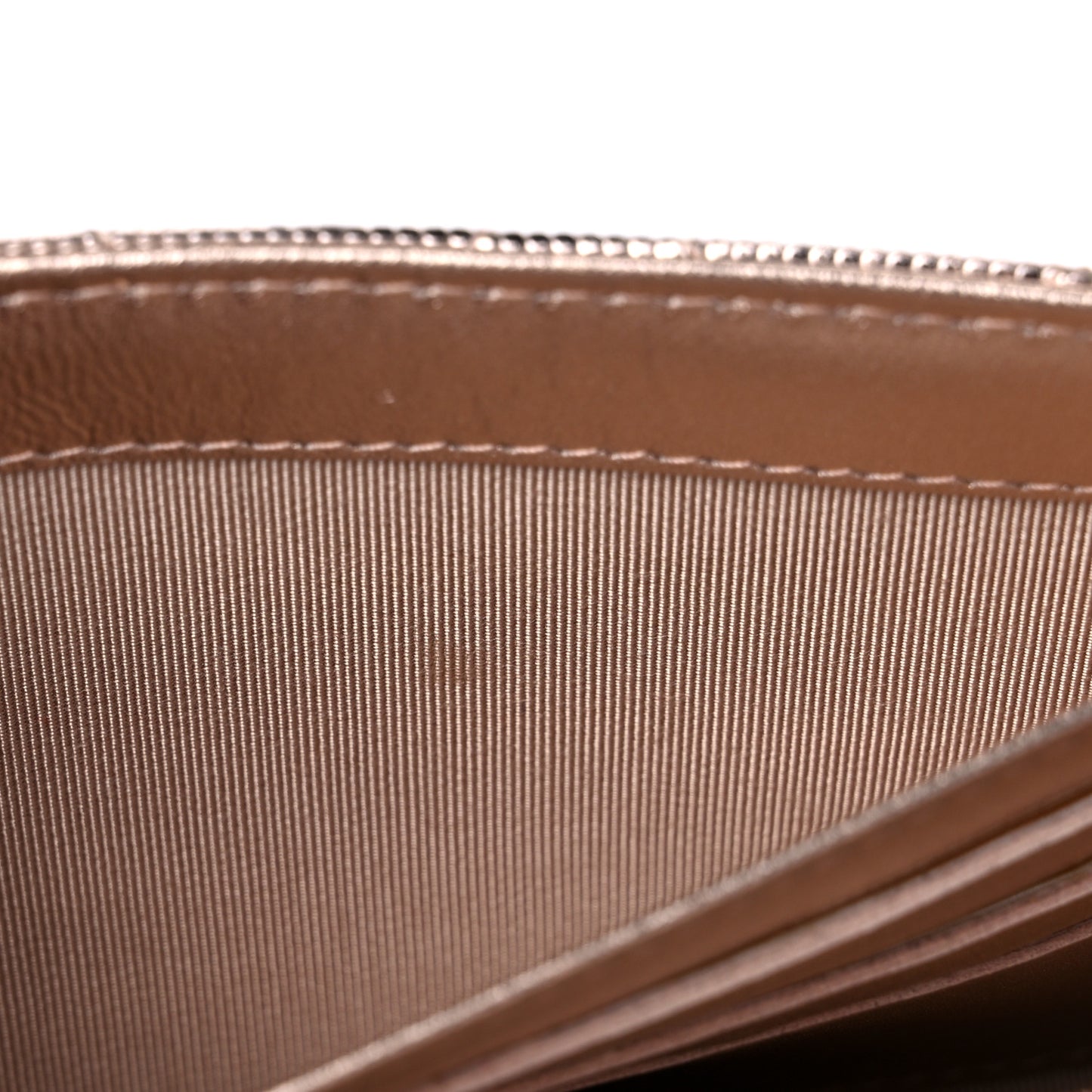 Metallic Calfskin Quilted Pixel Effect Large Flap Wallet Pinky Gold