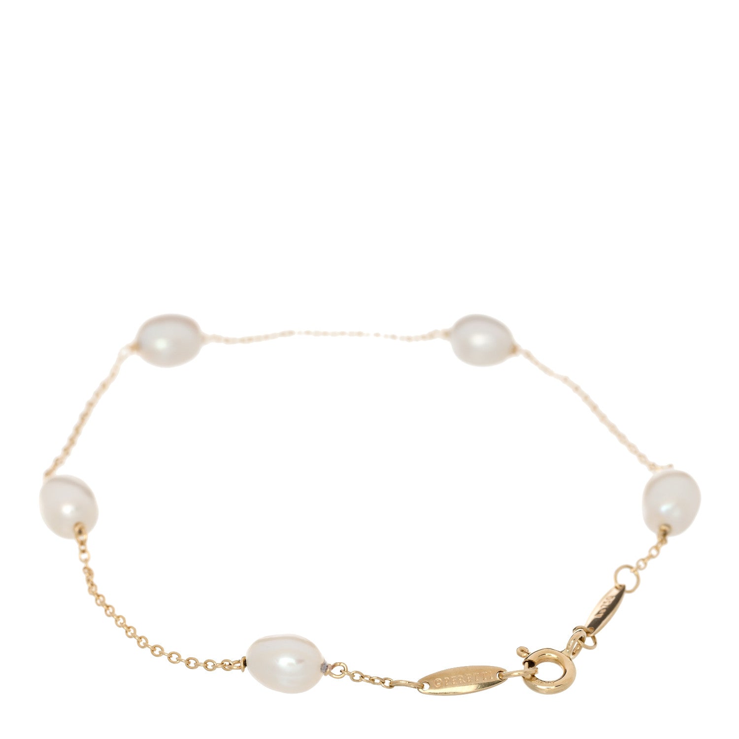 Tiffany 18K Yellow Gold Cultured Pearl 5.5-6mm  Elsa Peretti Pearls By The Yard Bracelet 2 of 4