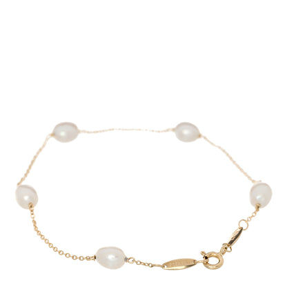 Tiffany 18K Yellow Gold Cultured Pearl 5.5-6mm  Elsa Peretti Pearls By The Yard Bracelet 2 of 4