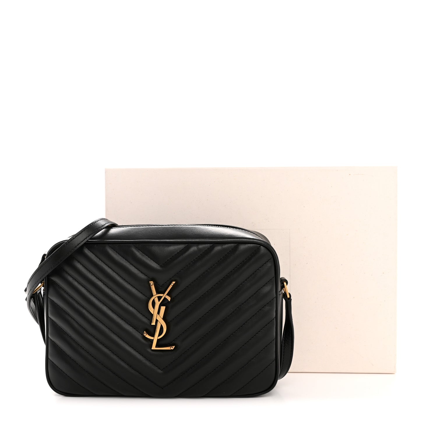 Calfskin Matelasse Monogram Lou Camera Bag Black