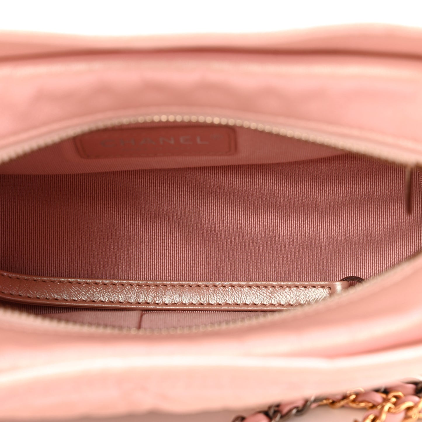 Iridescent Aged Calfskin Quilted Small Gabrielle Hobo Rose Rose
