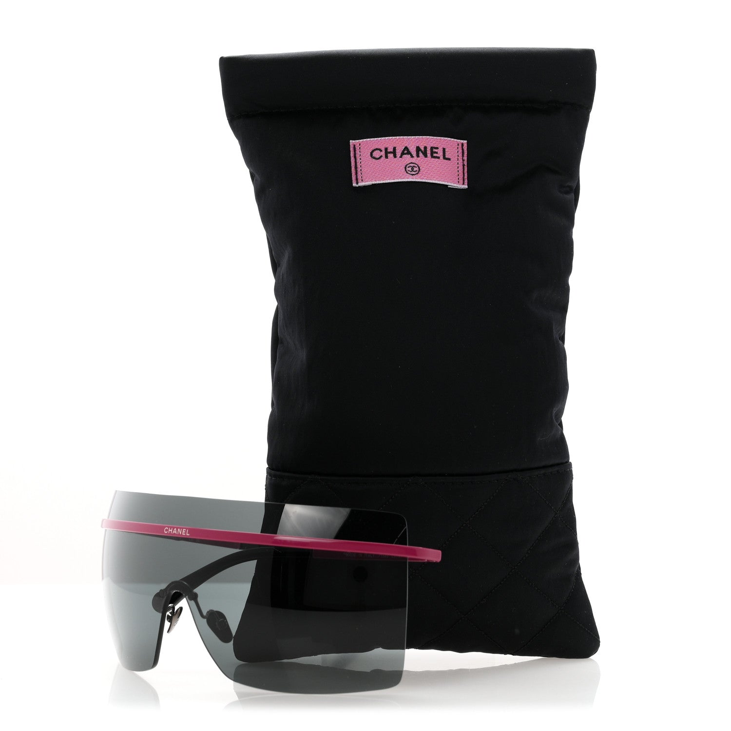 Chanel Acetate Shield Quilted Sunglasses 71655 White Red 8 of 8
