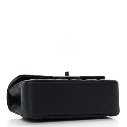 Chanel Lambskin Quilted Mini Top Handle Rectangular Flap Navy Blue 4 of 12
