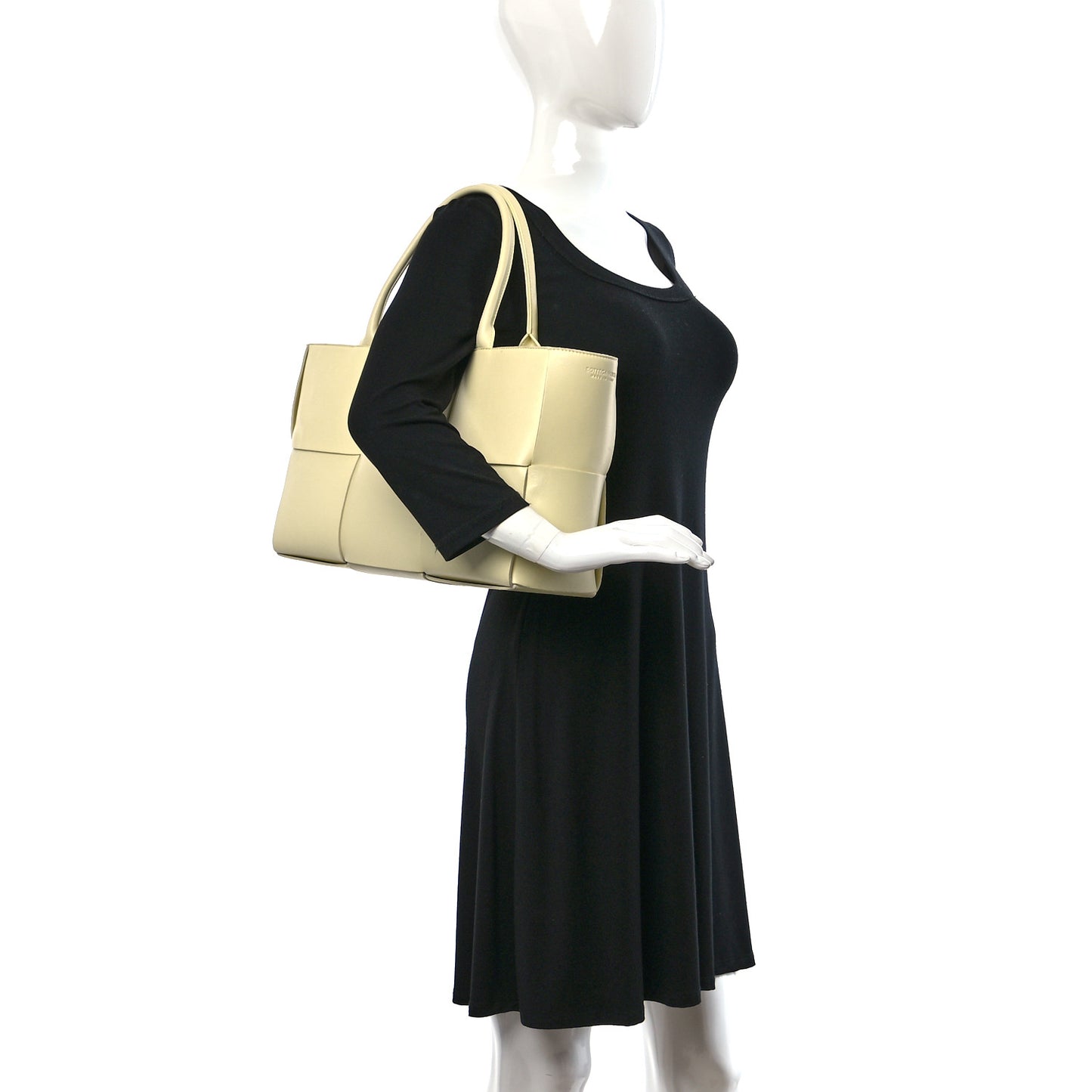 Calfskin Intreccio Medium Arco Tote Sherbert
