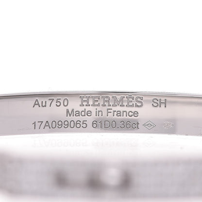 Hermes 18K White Gold Diamond PM Kelly Pave Bracelet SH 3 of 4