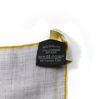 Hermes Cashmere Silk Grand Carrosse Royal Scarf 100 Gris Chine Gris Jaune 3 of 6