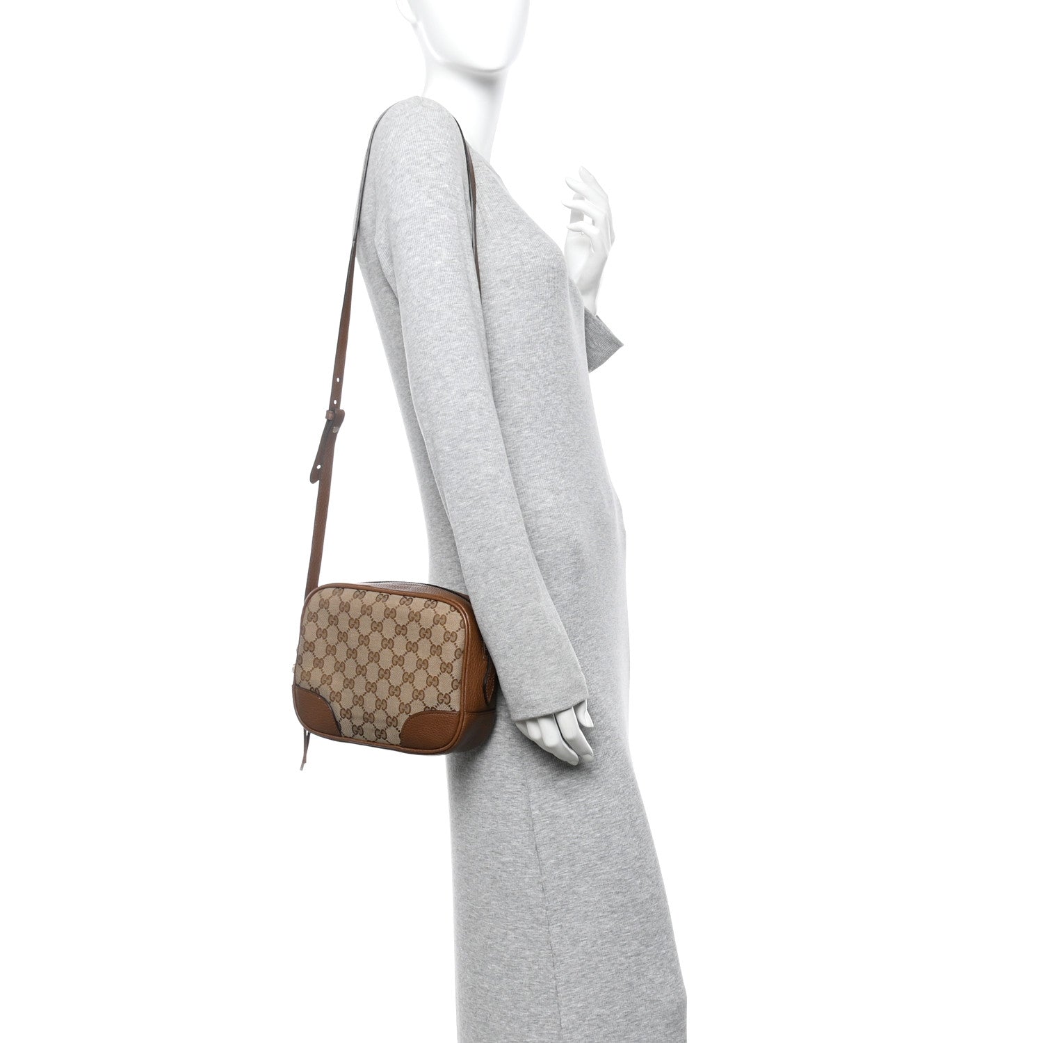 Gucci Monogram Mini Bree Messenger Bag Beige Tabacco 2 of 12