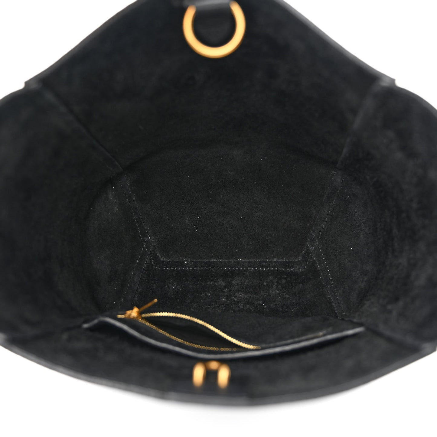 Soft Grained Calfskin Small Sangle Bucket Bag Black