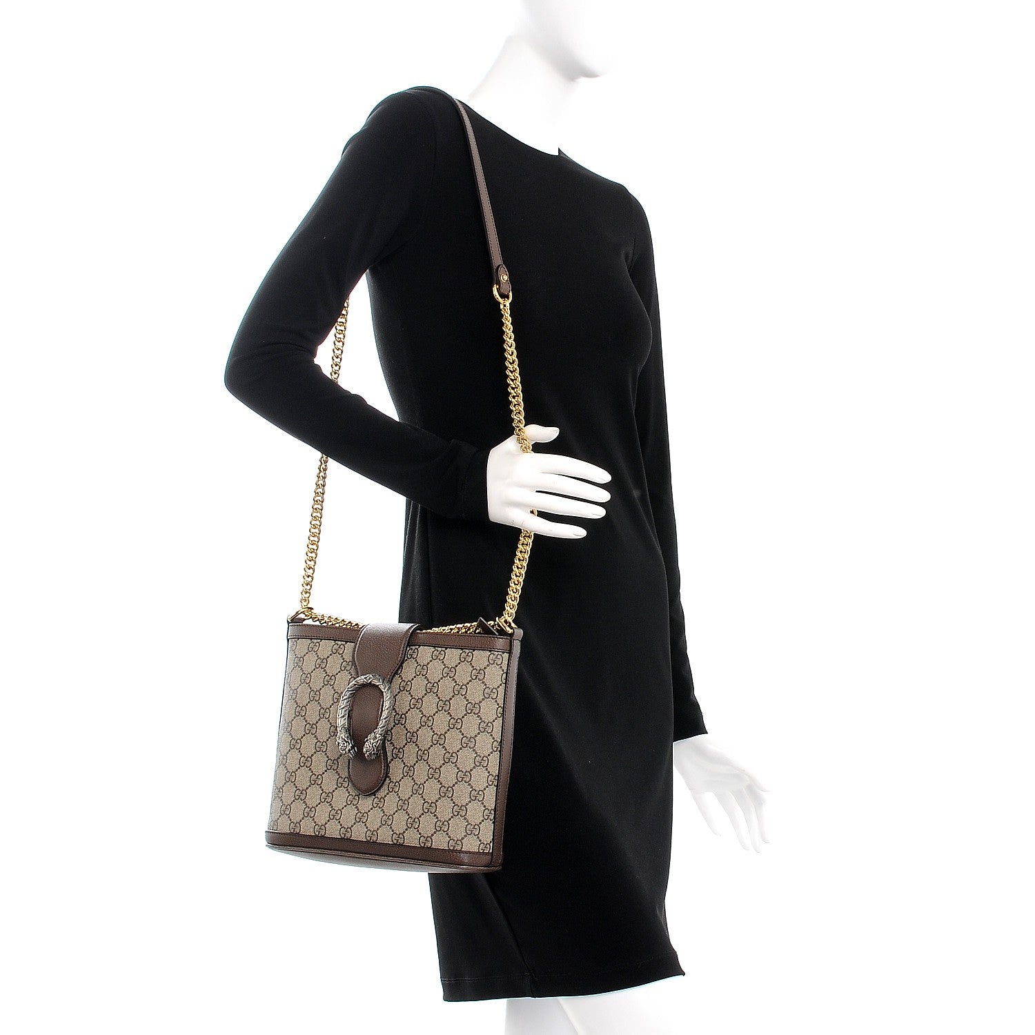 Gucci GG Supreme Monogram Medium Dionysus Bucket Bag Beige New Acero 2 of 7