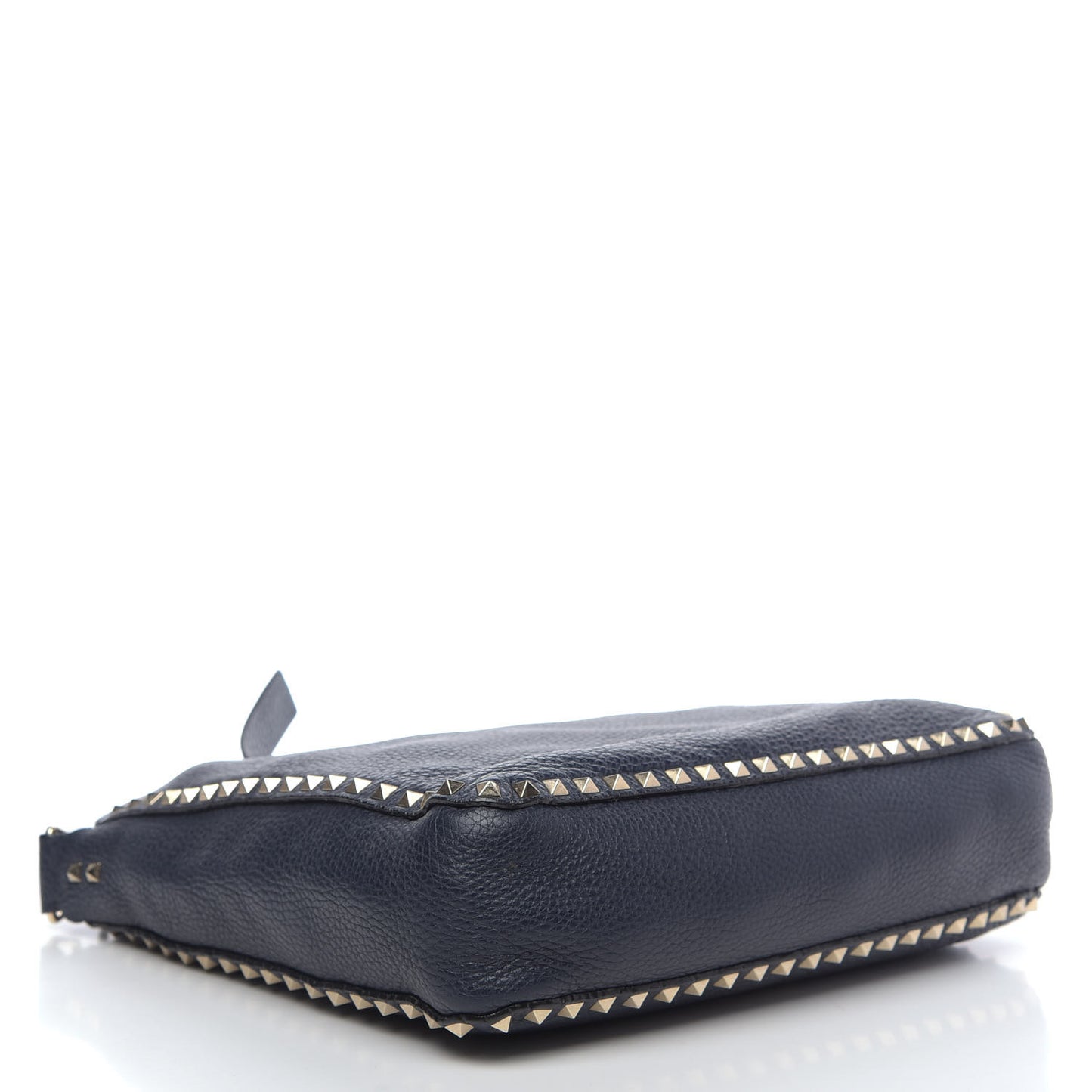 Pebbled Calfskin Large Rockstud Flip-Lock Messenger Bag Marine
