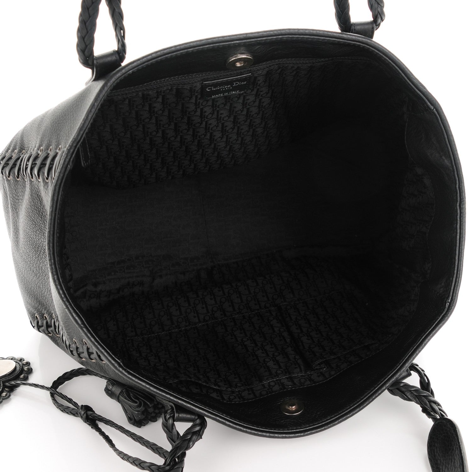 Christian Dior Calfskin Ethnic Tote Black 5 of 7