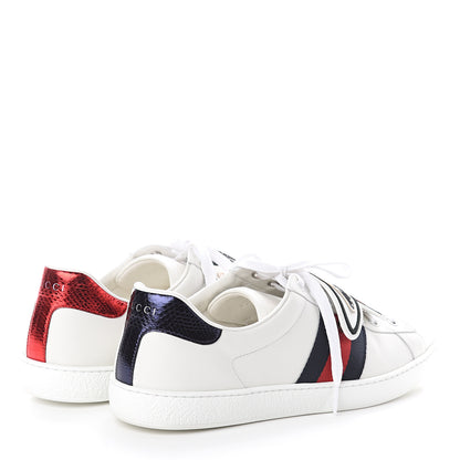 Gucci Calfskin Ayers Web UFO Dragon Embroidered Mens Ace Sneakers 11 White 4 of 7