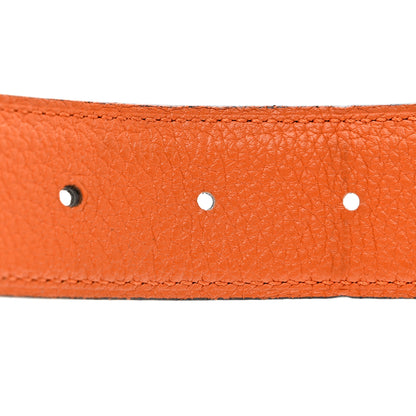 Hermes Swift Togo 32mm Quizz H Belt 85 Black Orange 4 of 5