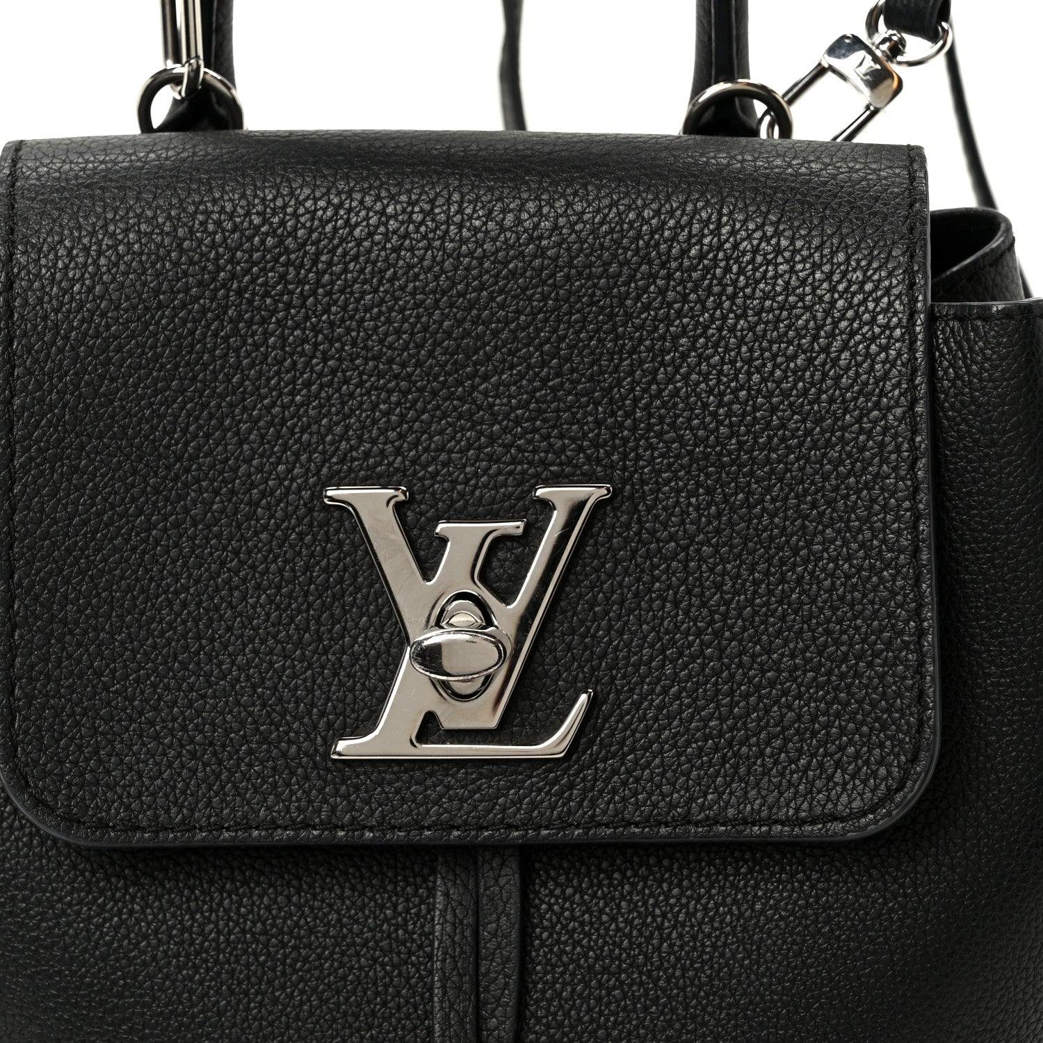 Louis Vuitton Calfskin Lockme Mini Backpack Black 9 of 11