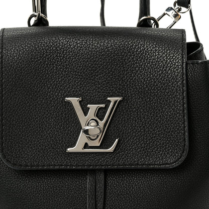 Louis Vuitton Calfskin Lockme Mini Backpack Black 9 of 11