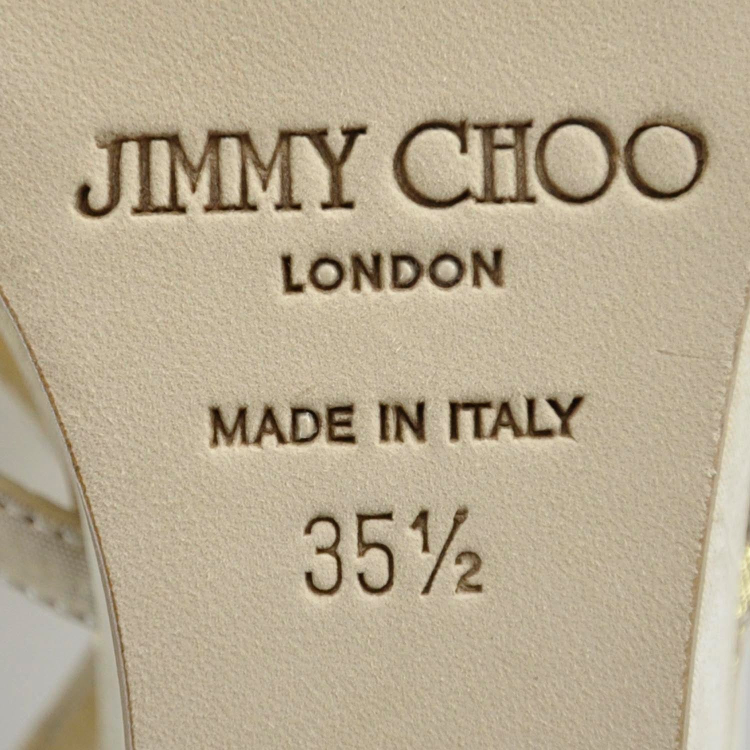 Jimmy Choo Pixelated Leather Dora Sandals 35.5 Gold 5 of 7