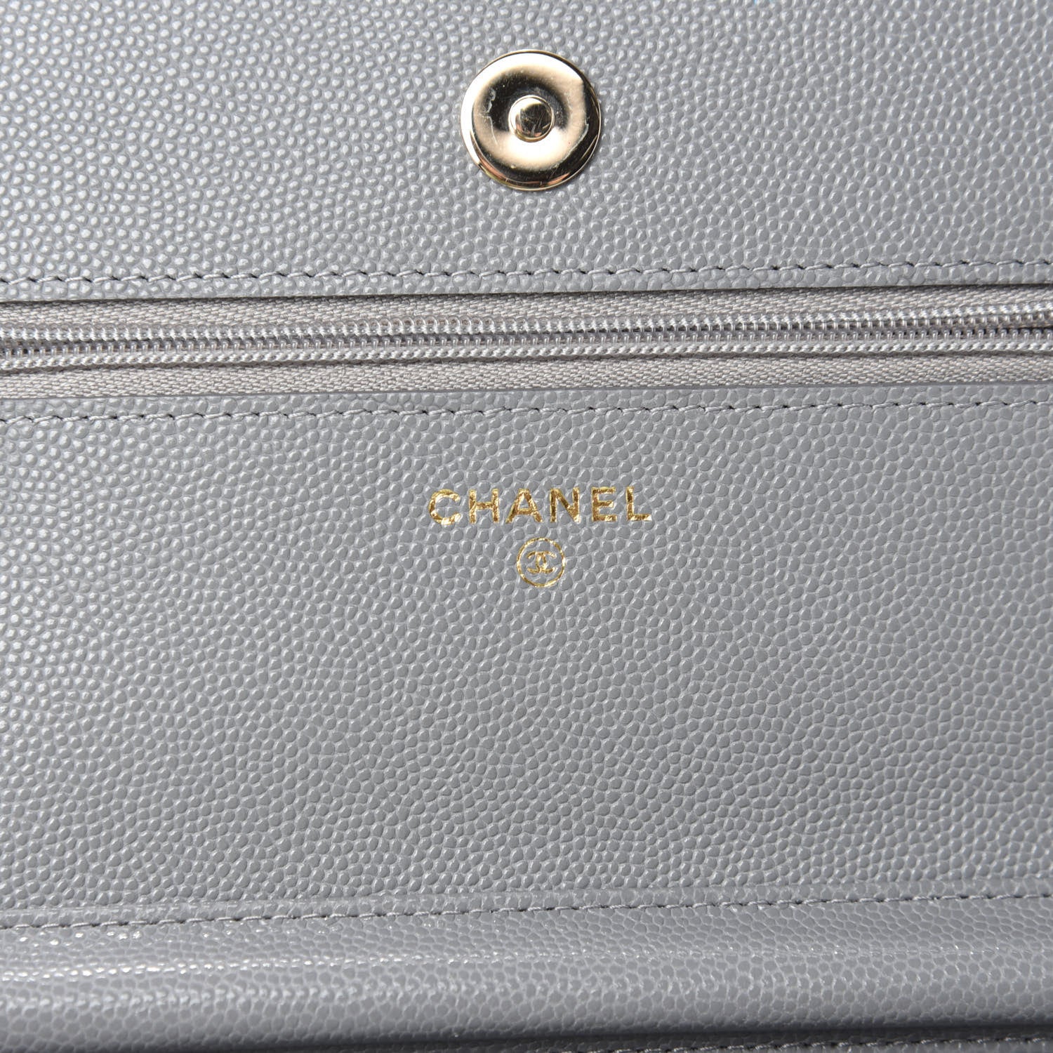 Chanel Caviar Quilted Wallet On Chain WOC Grey 8 of 11