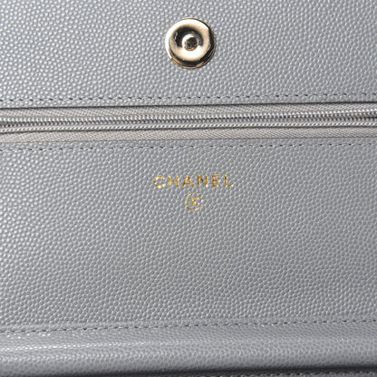 Chanel Caviar Quilted Wallet On Chain WOC Grey 8 of 11