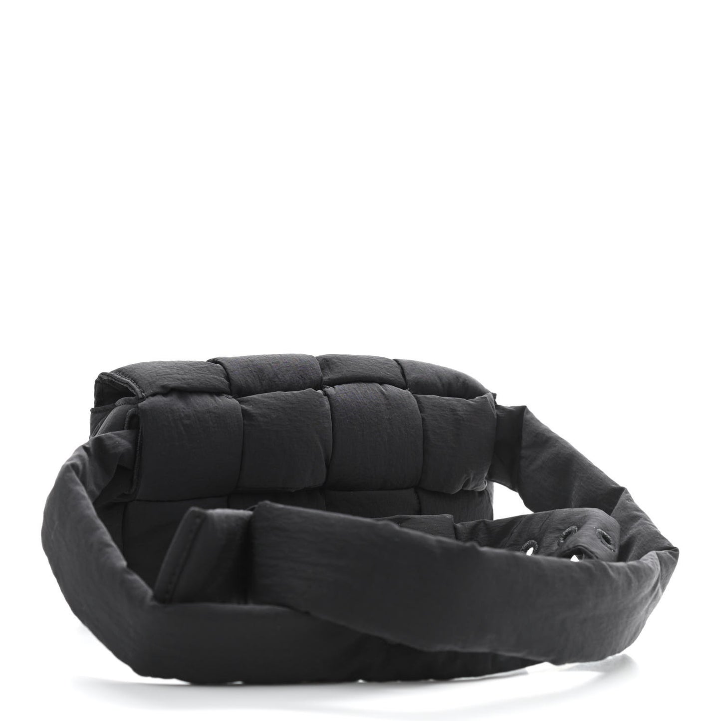 Nylon Intrecciato Padded Tech Cassette Belt Bag Black