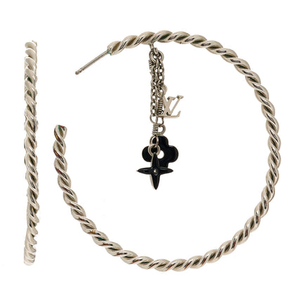 Louis Vuitton Sweet Monogram Creole Hoop Earrings Silver 1 of 5