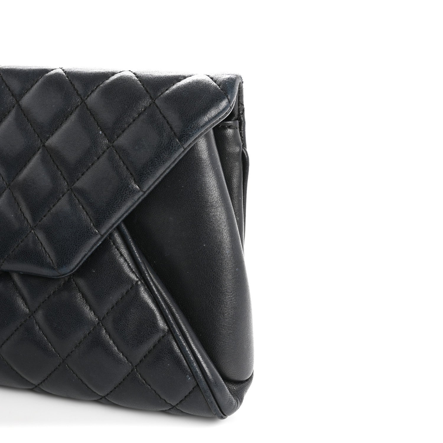 Chanel Lambskin Quilted Fold Up Again Clutch Dark Blue 12 of 14