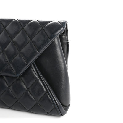 Chanel Lambskin Quilted Fold Up Again Clutch Dark Blue 12 of 14