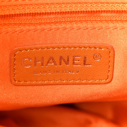 Chanel Lambskin Quilted Jumbo Grocery By Chanel Drawstring Shopping Bag Orange 10 of 16