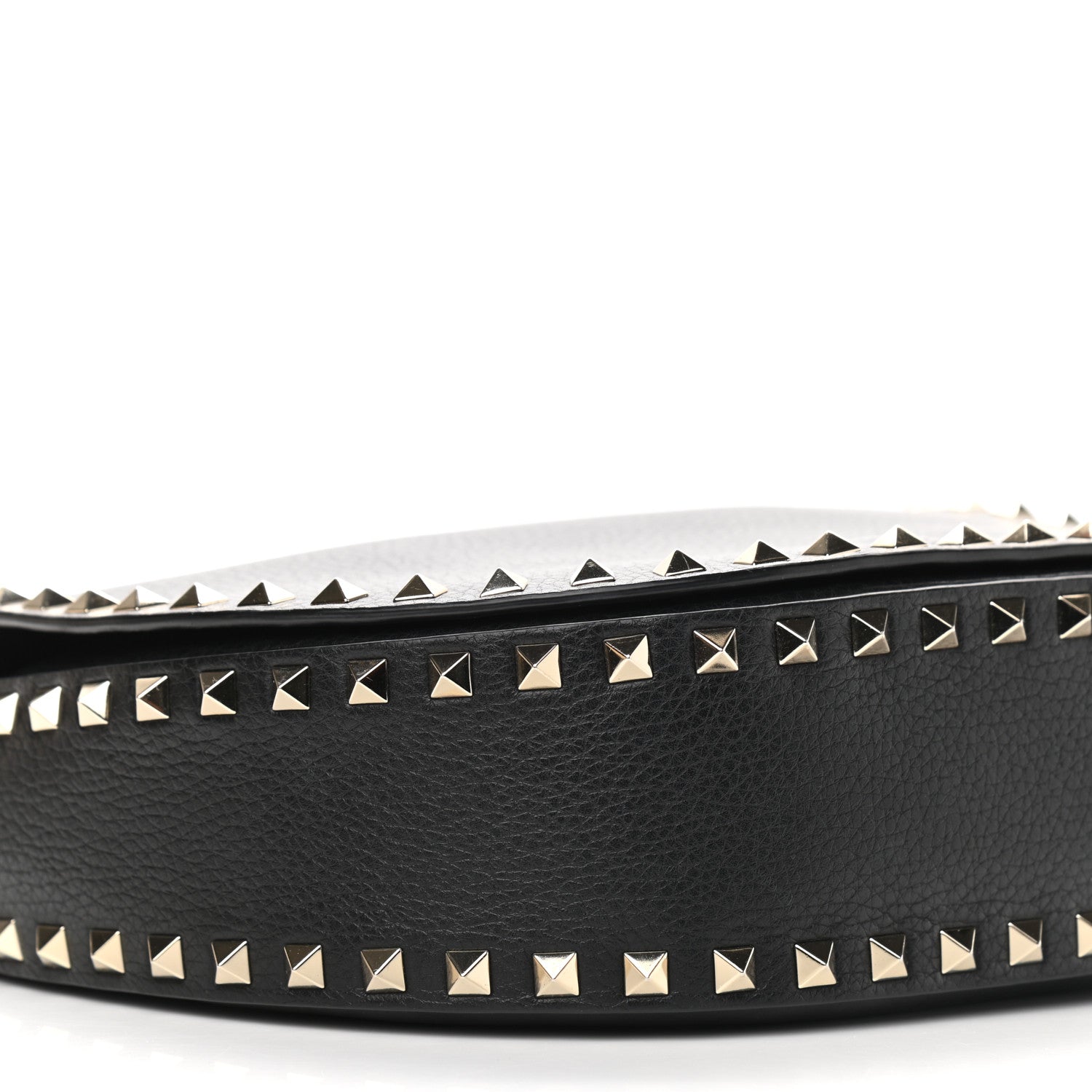 Valentino Garavani Vitello Large Rockstud Halfmoon Saddle Bag Black 6 of 9