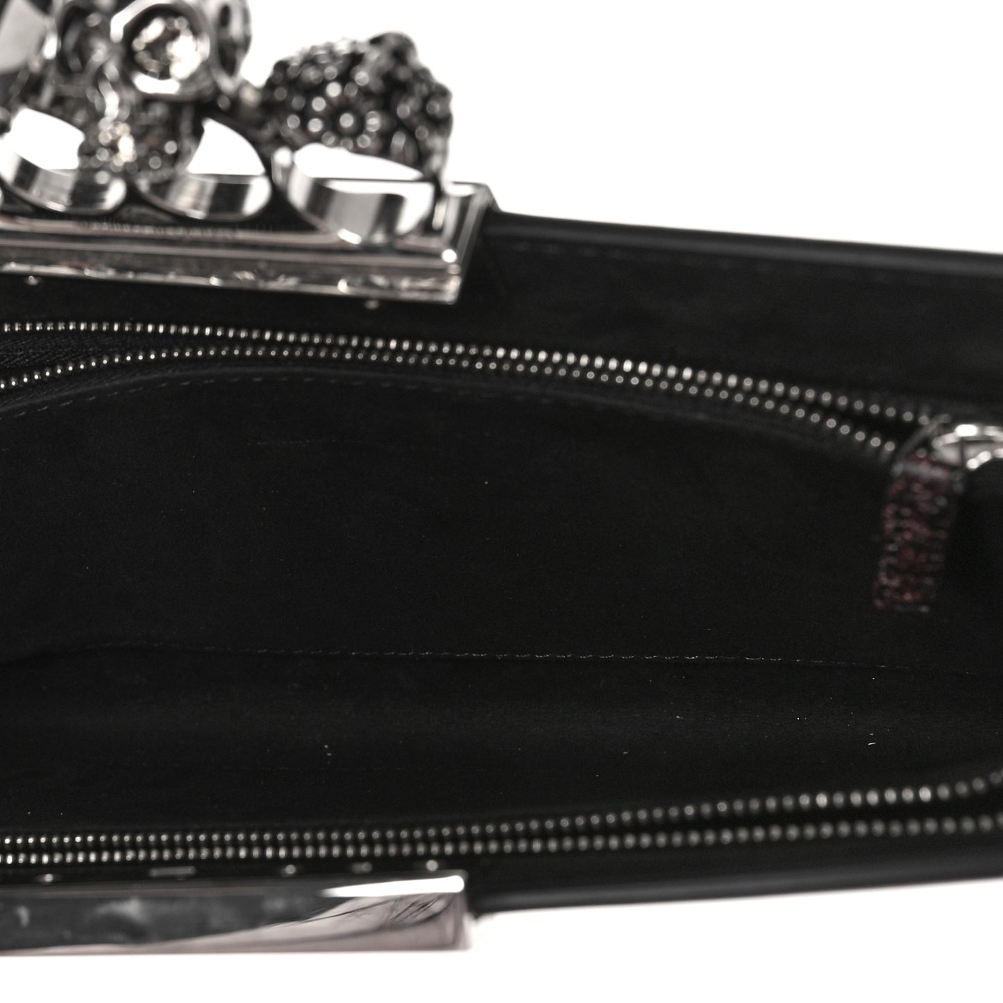 Calfskin Four Ring Sprayed-Print Flat Pouch Clutch Bag Red Black