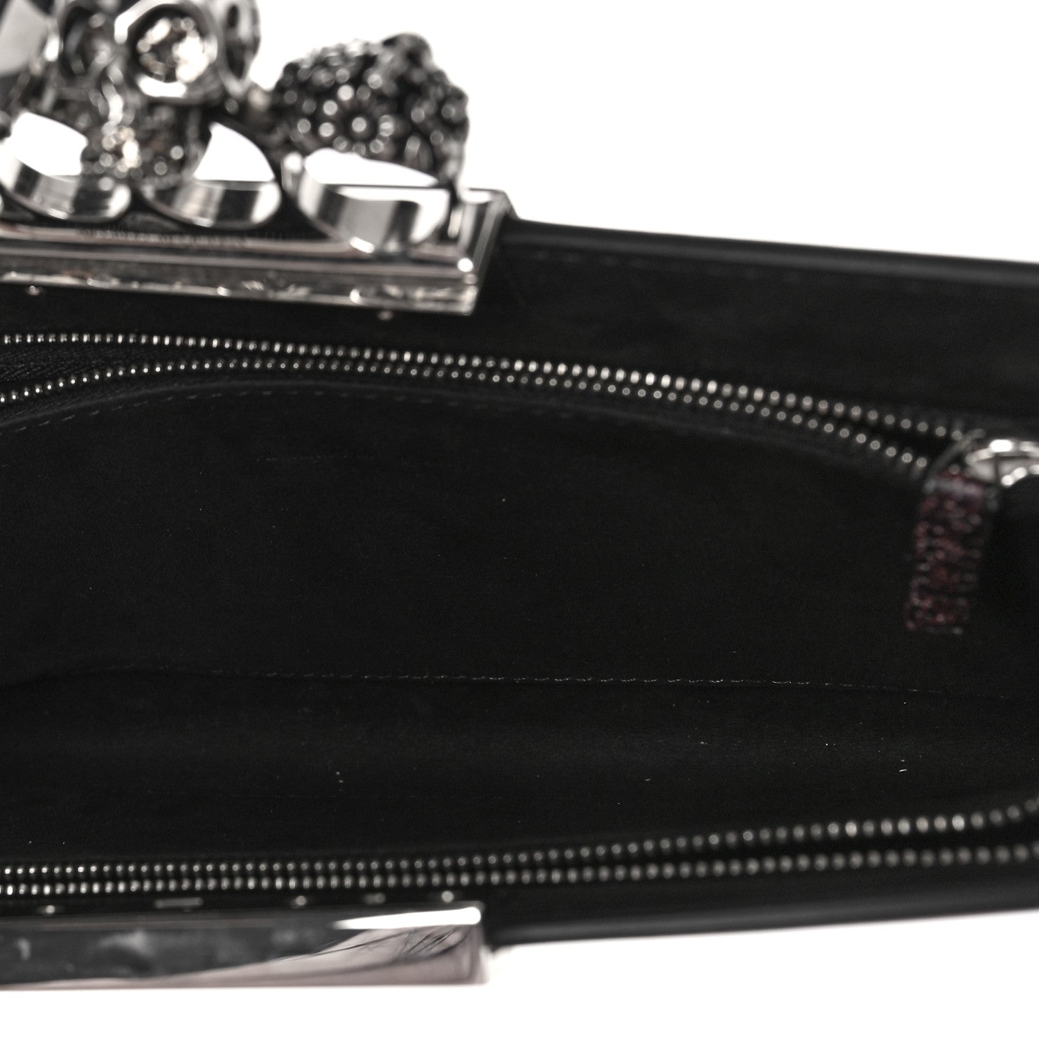 Alexander McQueen Calfskin Four Ring Sprayed-Print Flat Pouch Clutch Bag Red Black 6 of 9