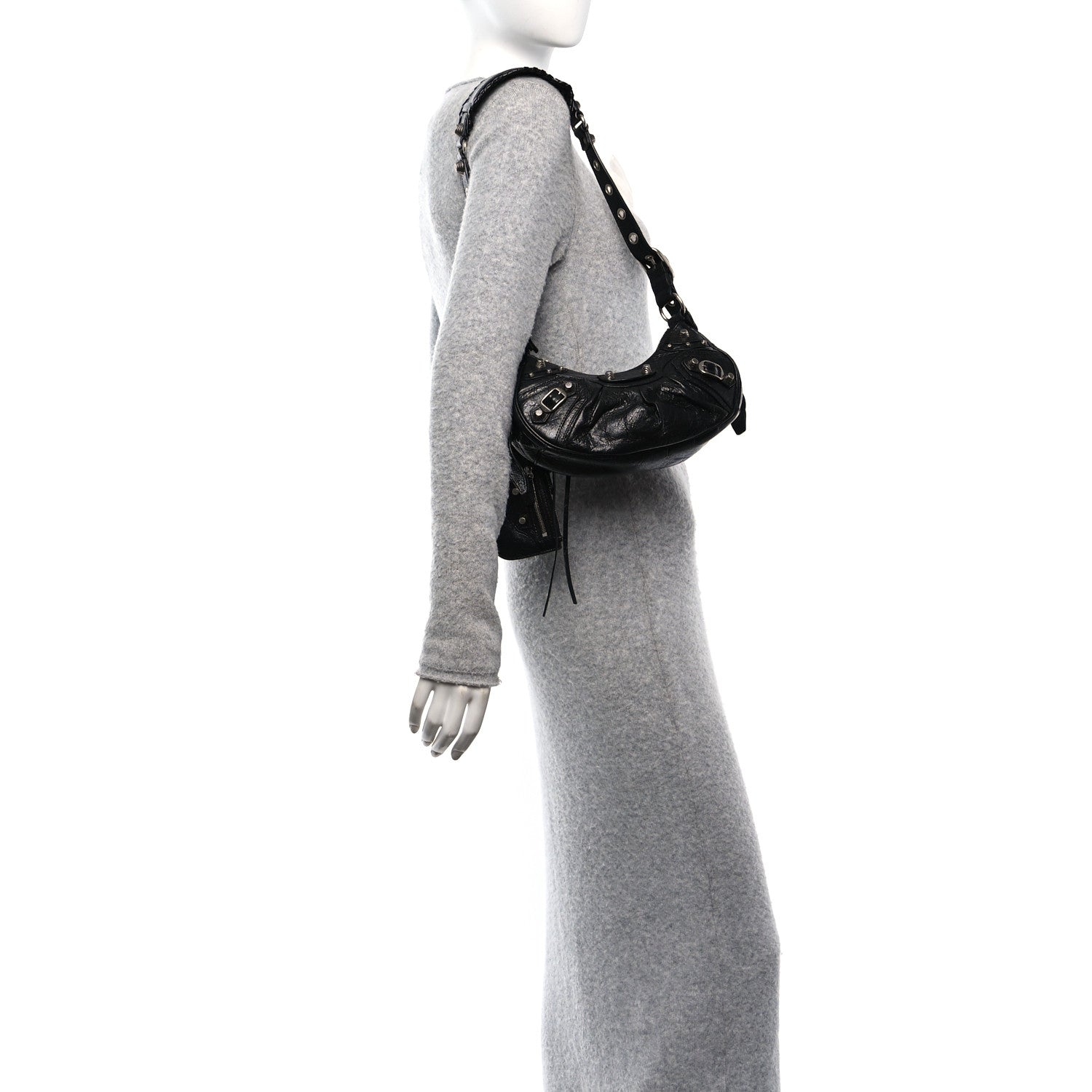 Balenciaga Agneau Arena Le Cagole Shoulder Bag XS Black 2 of 12