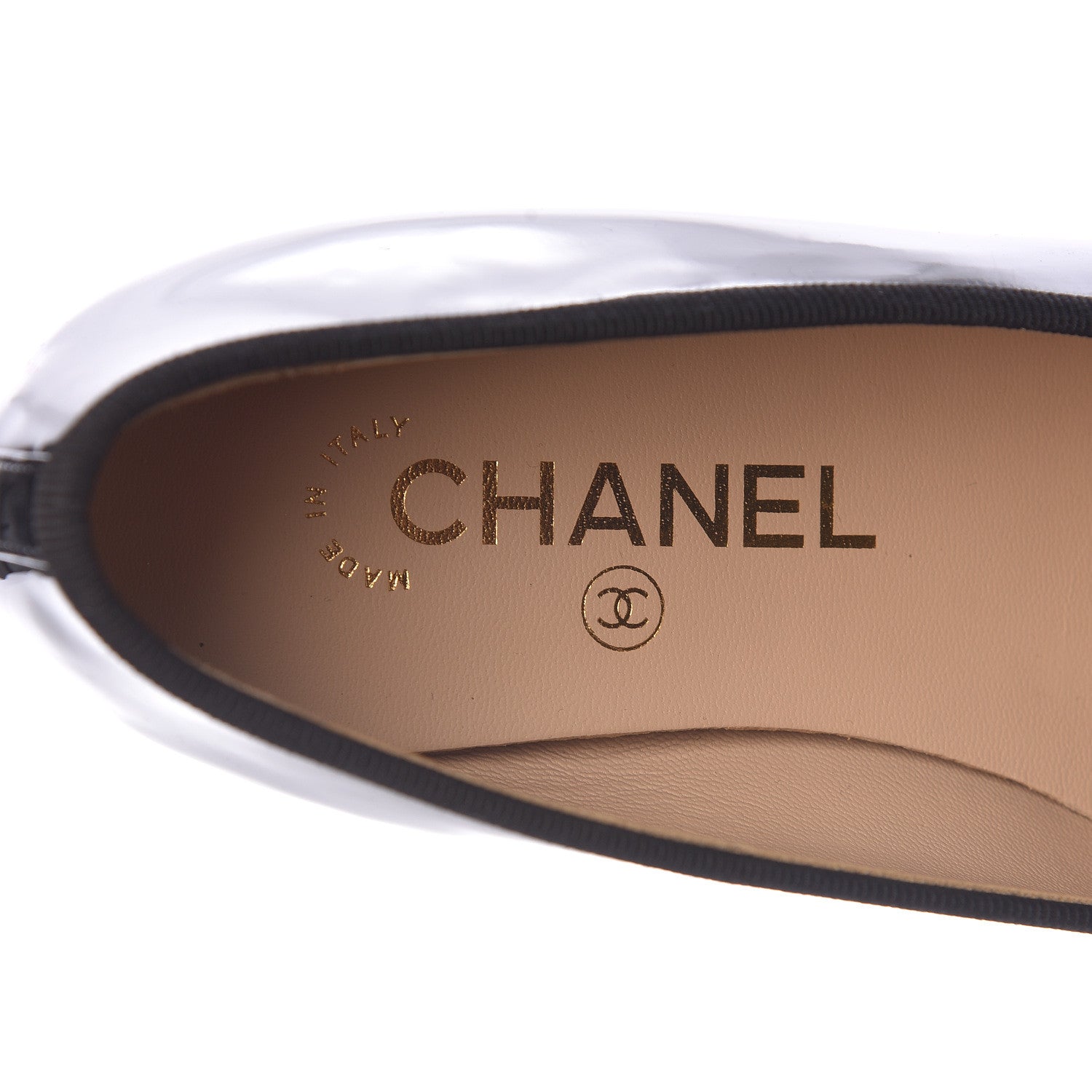 Chanel Patent CC Cap Toe Ballerina Flats 36.5 Black 6 of 8