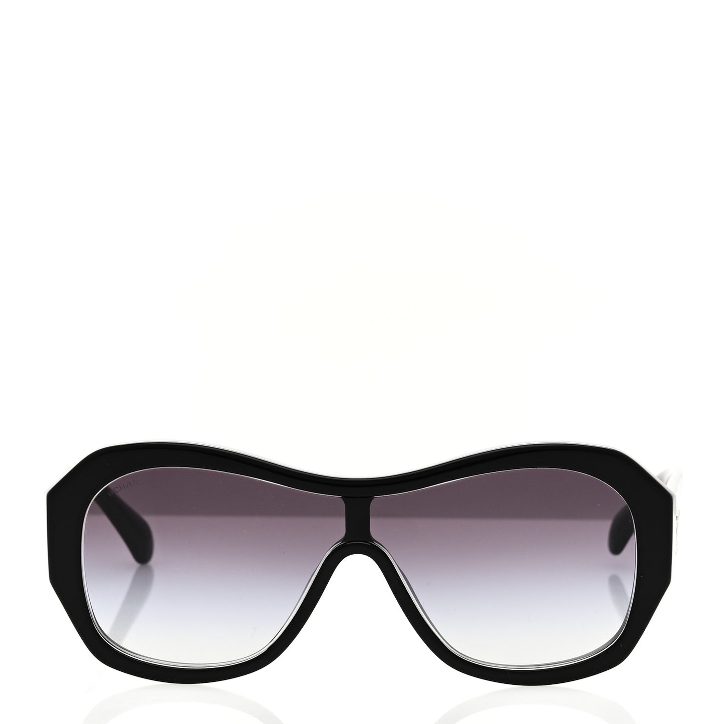Acetate Crystal CC Shield Sunglasses 5497-B-A Black