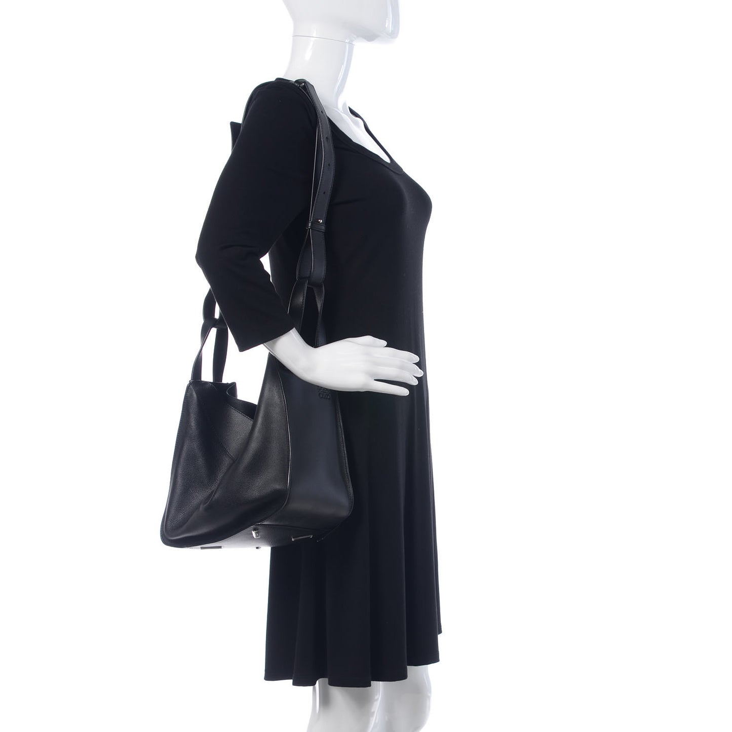 Calfskin Small Hammock Shoulder Bag Black