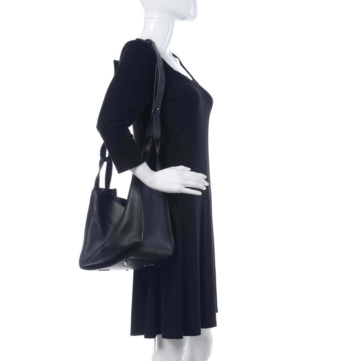 Loewe Calfskin Small Hammock Shoulder Bag Black 2 of 7