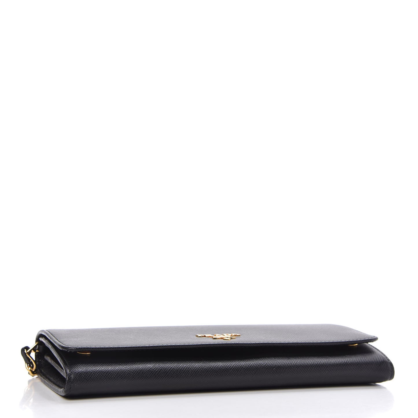 Saffiano Metal Oro Chain Wallet Black