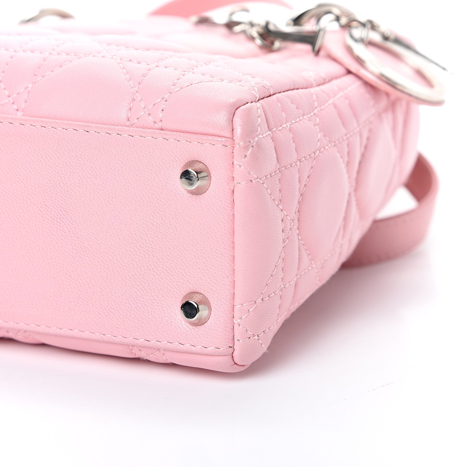 Christian Dior Lambskin Cannage Mini Lady Dior Rose Clair 9 of 14