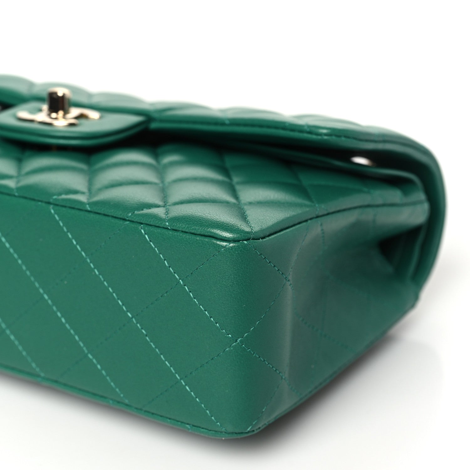 Chanel Lambskin Quilted Small Double Flap Green 10 of 11