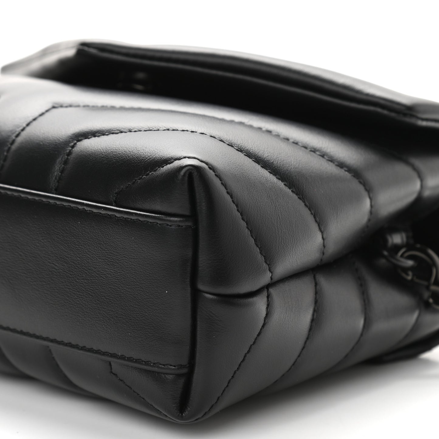 Calfskin Y Quilted Monogram Toy Loulou Crossbody Bag Black
