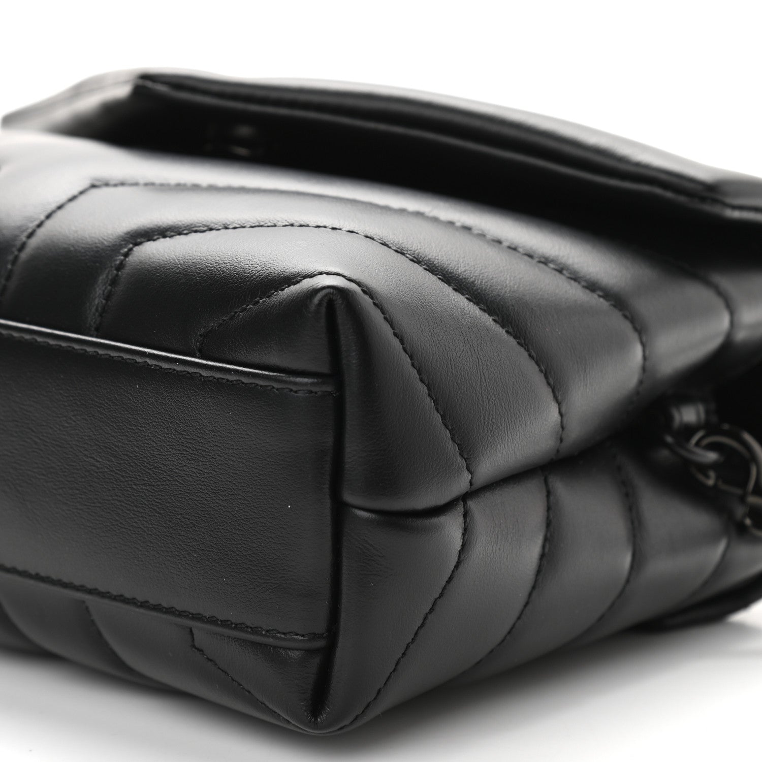 Saint Laurent Calfskin Y Quilted Monogram Toy Loulou Crossbody Bag Black 9 of 10