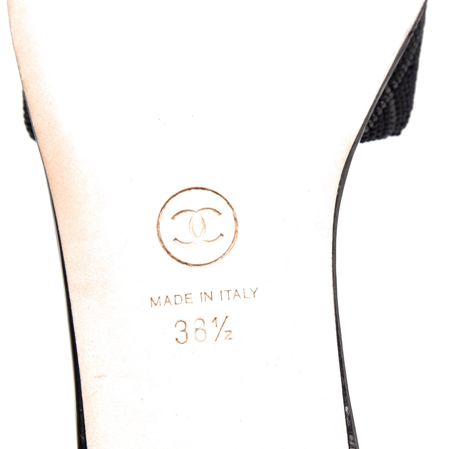 Chanel Pearl Embroidery CC Mules 38.5 Black 9 of 11