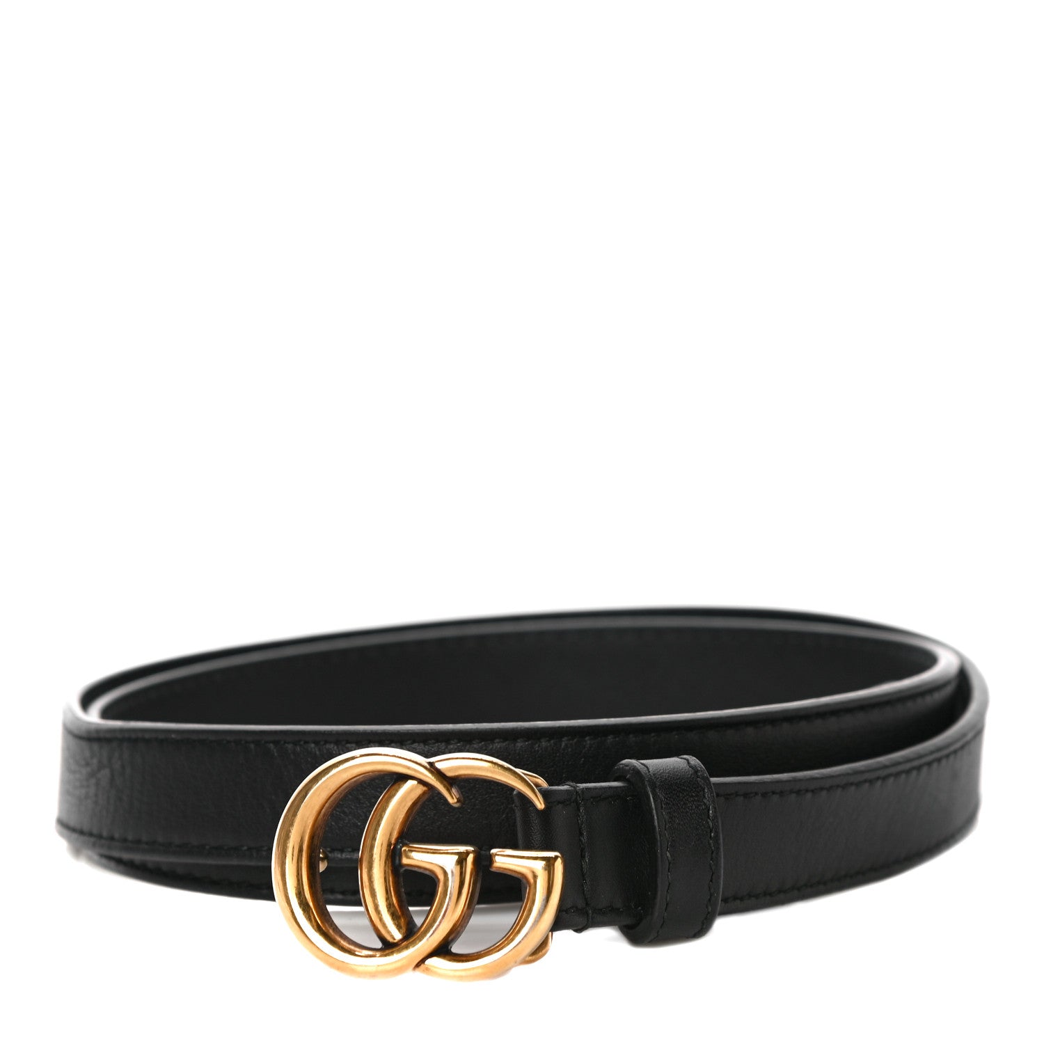 Gucci Calfskin Double G 20mm Belt 80 32 Black 1 of 7