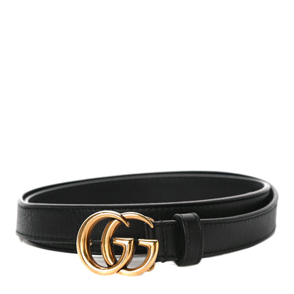 Gucci Calfskin Double G 20mm Belt 80 32 Black 1 of 7