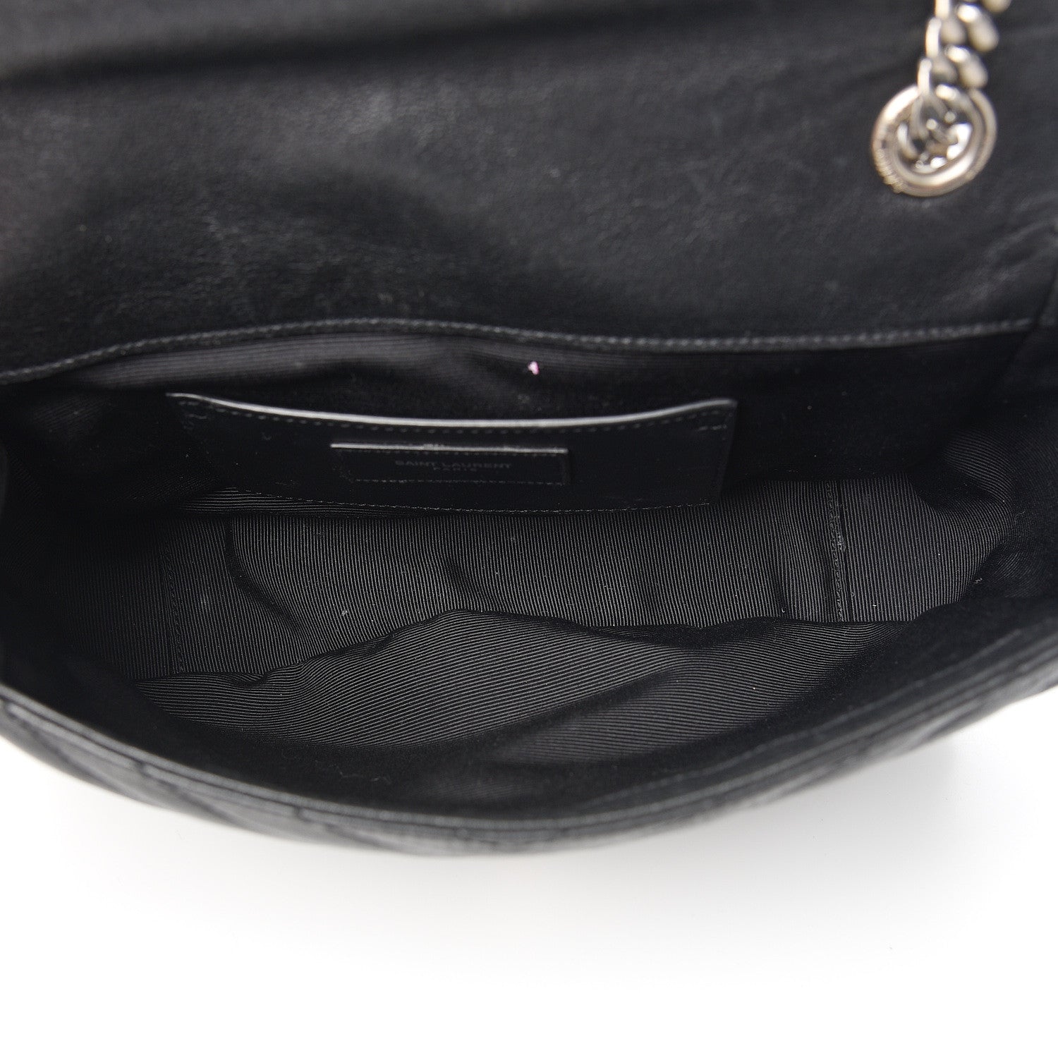 Saint Laurent Sheepskin Medium Tri-Quilt College Monogram Satchel Black 4 of 11