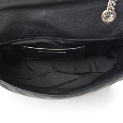 Saint Laurent Sheepskin Medium Tri-Quilt College Monogram Satchel Black 4 of 11