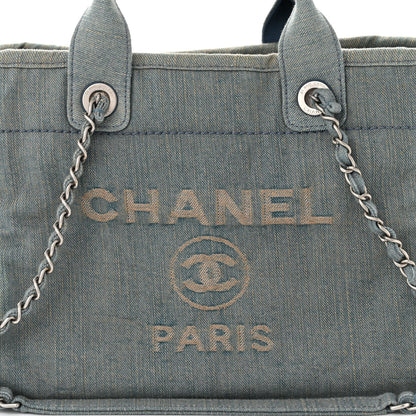 Chanel Denim Small Deauville Tote Light Blue 9 of 11
