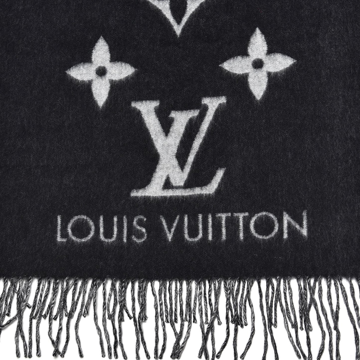 Cashmere Monogram Reykjavik Scarf Black