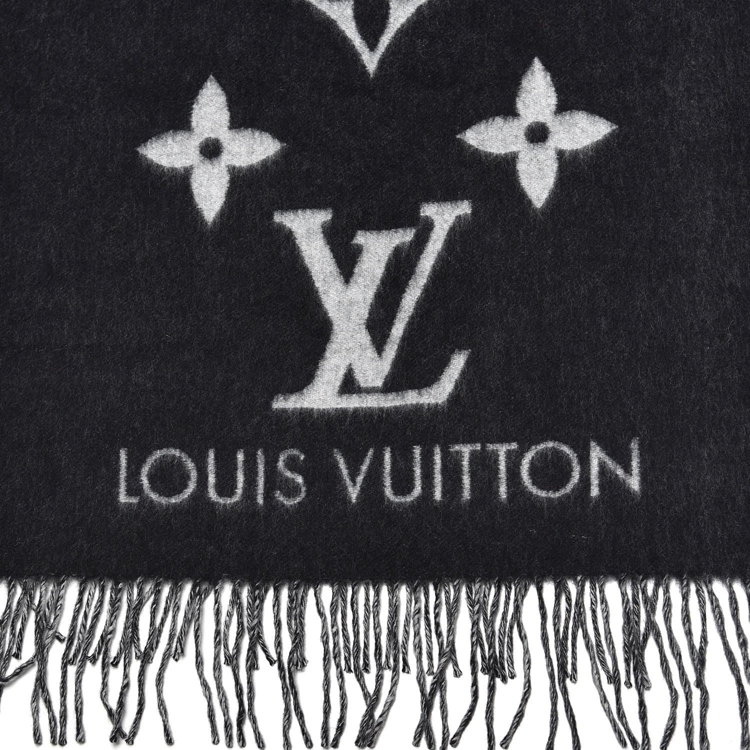 Louis Vuitton Cashmere Monogram Reykjavik Scarf Black 5 of 6